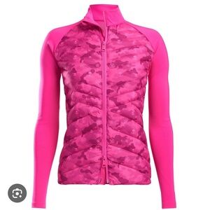 G/Fore S Skull Killer Quilted Hybrid Golf Jacket Dayglow Pink Small Women’s